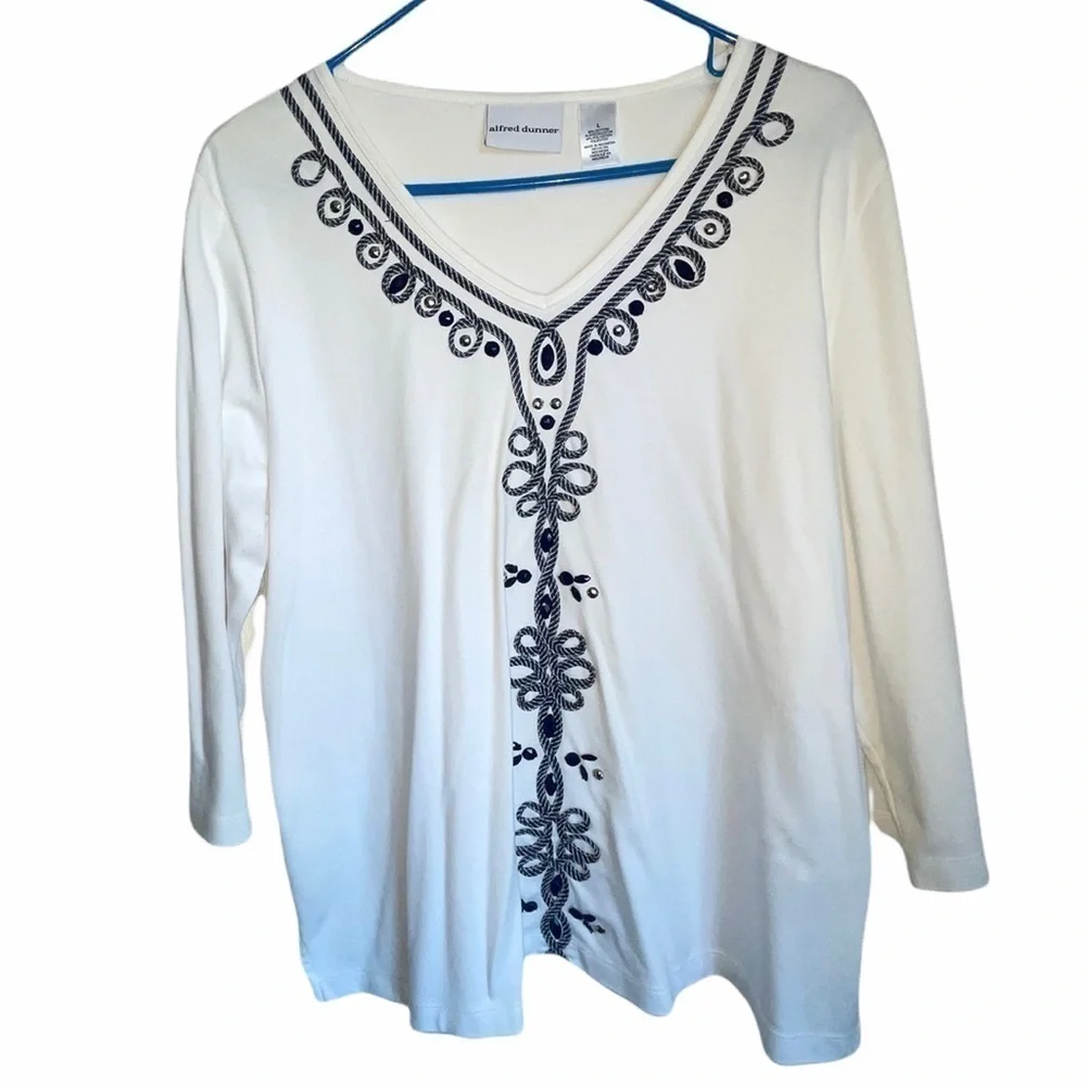 Alfred Dunner Embellished Top Size Large - Picture 2 of 7